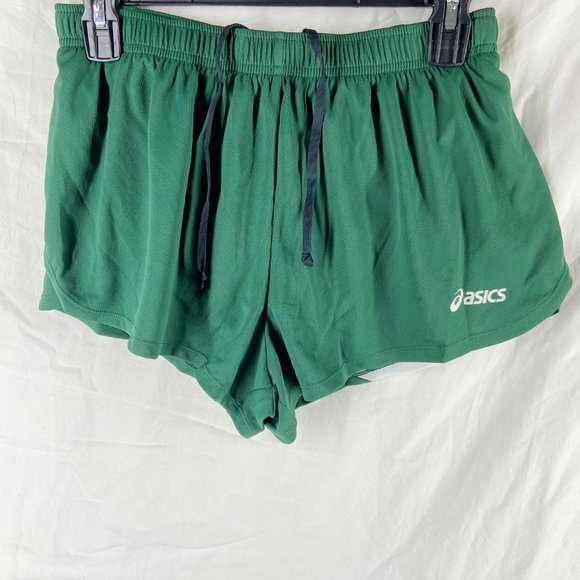 Asics Mens Green Break Through 1/2 Split Running Shorts - Picture 1 of 5